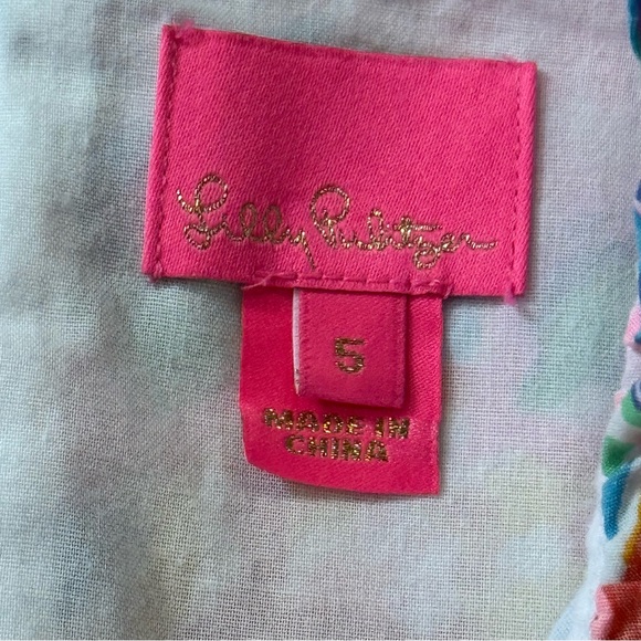 Lilly Pulitzer Mini Teresa Dress Girls 5 Multi Rose Ruffled Tiered Floral Preppy - Picture 4 of 9